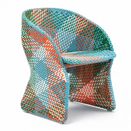 Sillón de jardín de fibra sintética trenzada de colores - Maat by Varaschin viadurini