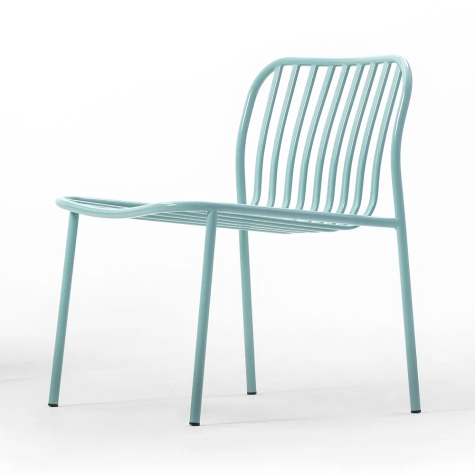 Sillón de jardín apilable de metal Made in Italy 2 piezas - Simply viadurini