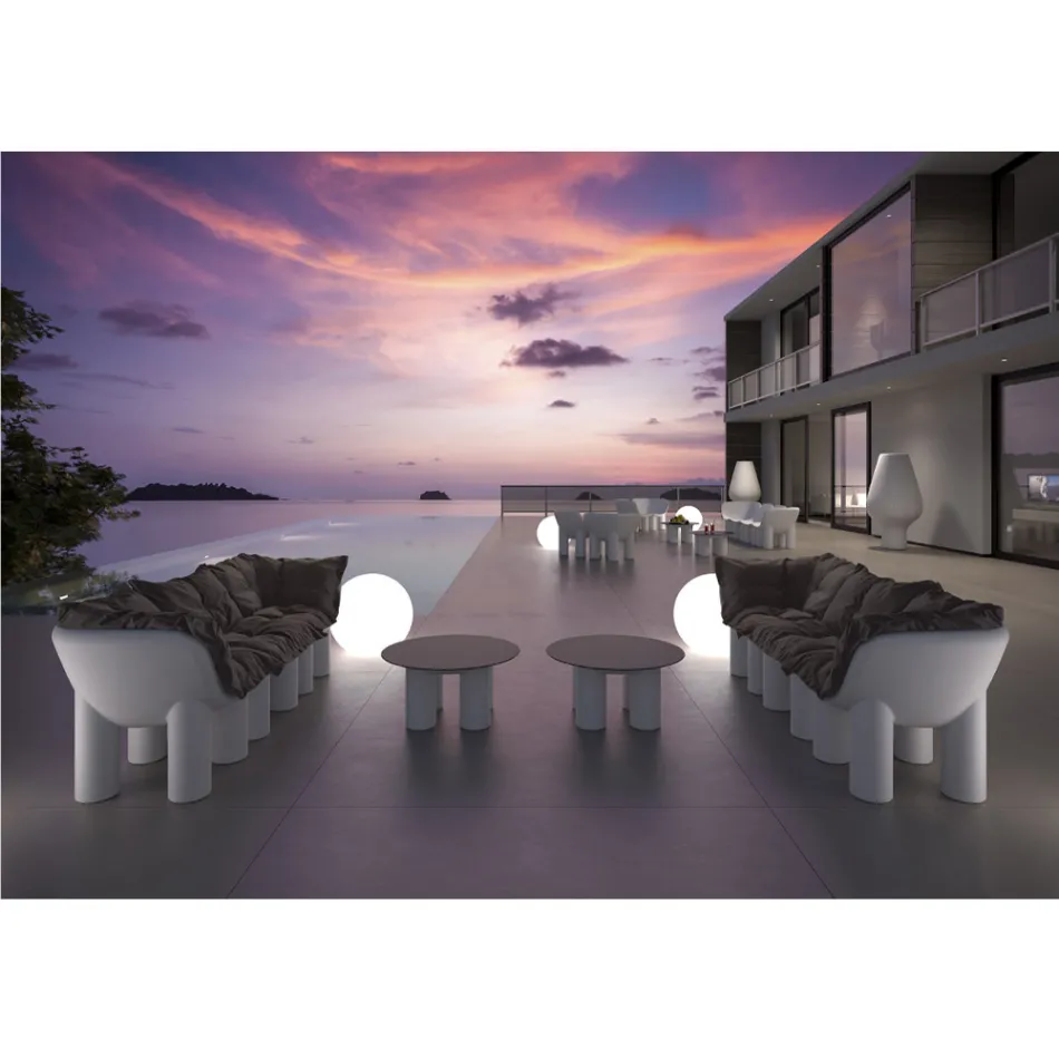 Sillón de jardín en polietileno y tela Made in Italy - Freccia viadurini