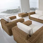 Sillón de jardín en polirratán tejido a mano - Yoko viadurini