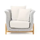 Sillón de jardín de teca y cuerda - Arjuna viadurini