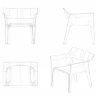 Sillón de jardín Pedrera Vondom en polipropileno y fibra de vidrio viadurini