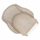 Sillón de jardín Varaschin Emma moderno en madera maciza de iroko viadurini