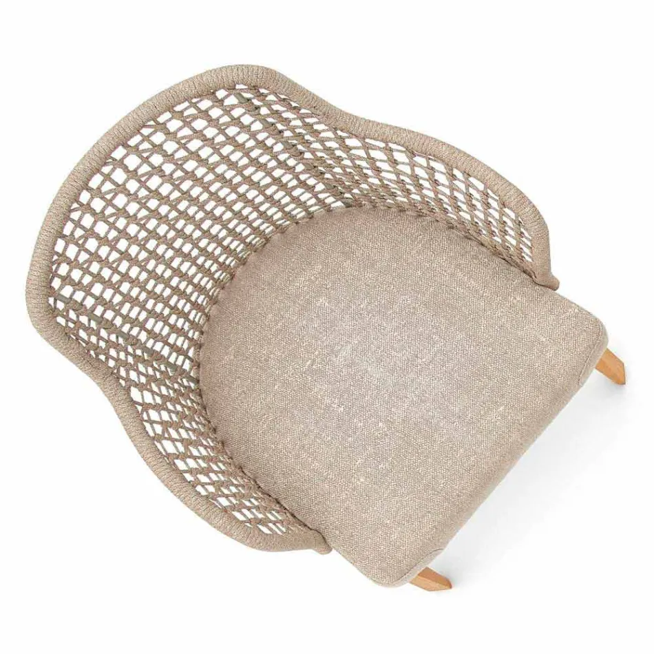 Sillón de jardín Varaschin Emma moderno en madera maciza de iroko viadurini