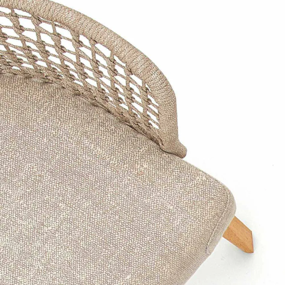 Sillón de jardín Varaschin Emma moderno en madera maciza de iroko viadurini