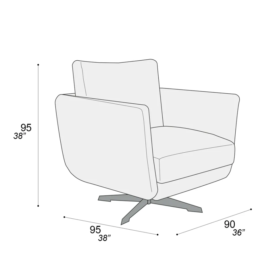 Sillón de salón con base fija o giratoria a elegir Made in Italy - Ironic viadurini