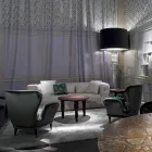 Chaise longue tapizada de diseño clásico, L78xP75cm, Benny viadurini