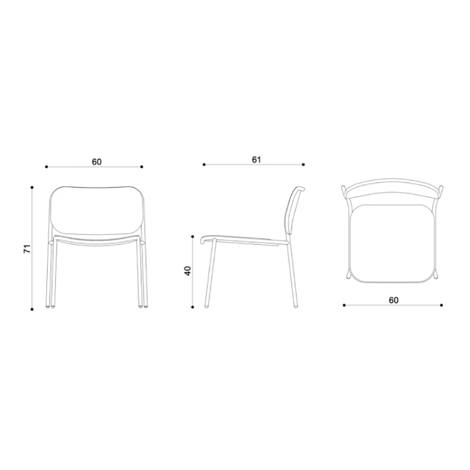 Sillón de Salón en Madera y Metal Made in Italy 2 Piezas - Saffia viadurini