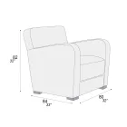 Sillón de salón de madera, espuma de poliuretano y metal Made in Italy - Burlesco viadurini