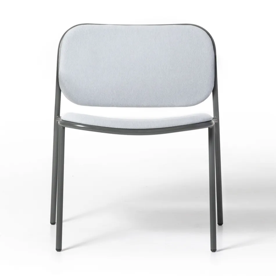 Sillón de Salón en Tela y Metal Made in Italy 2 Piezas - Sangria viadurini