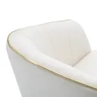 Sillón de salón tapizado en tela con modernas patas de madera - Ezia viadurini