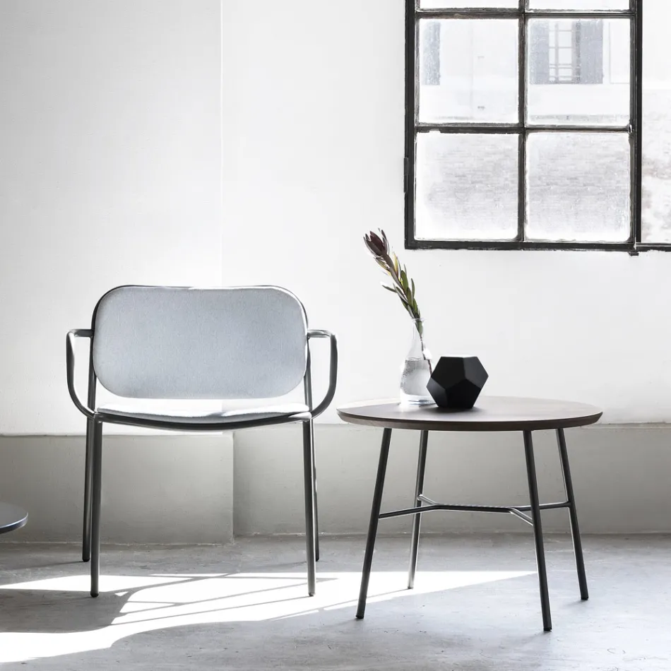 Sillón de Salón Revestido en Tela Made in Italy 2 Piezas - Sangria viadurini