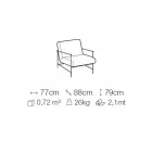 Sillón de salón de tela con estructura de metal Made in Italy - Manila viadurini