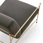 Sillón de salón de tela con estructura de metal Made in Italy - Manila viadurini