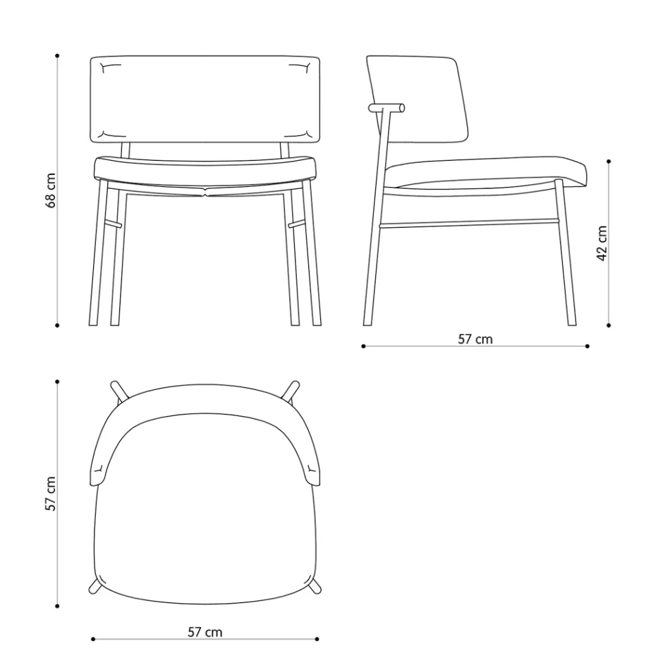 Sillón de Salón de Terciopelo con Estructura de Metal Made in Italy - Alaska viadurini