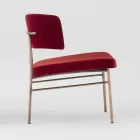Sillón de Salón de Terciopelo con Estructura de Metal Made in Italy - Alaska viadurini