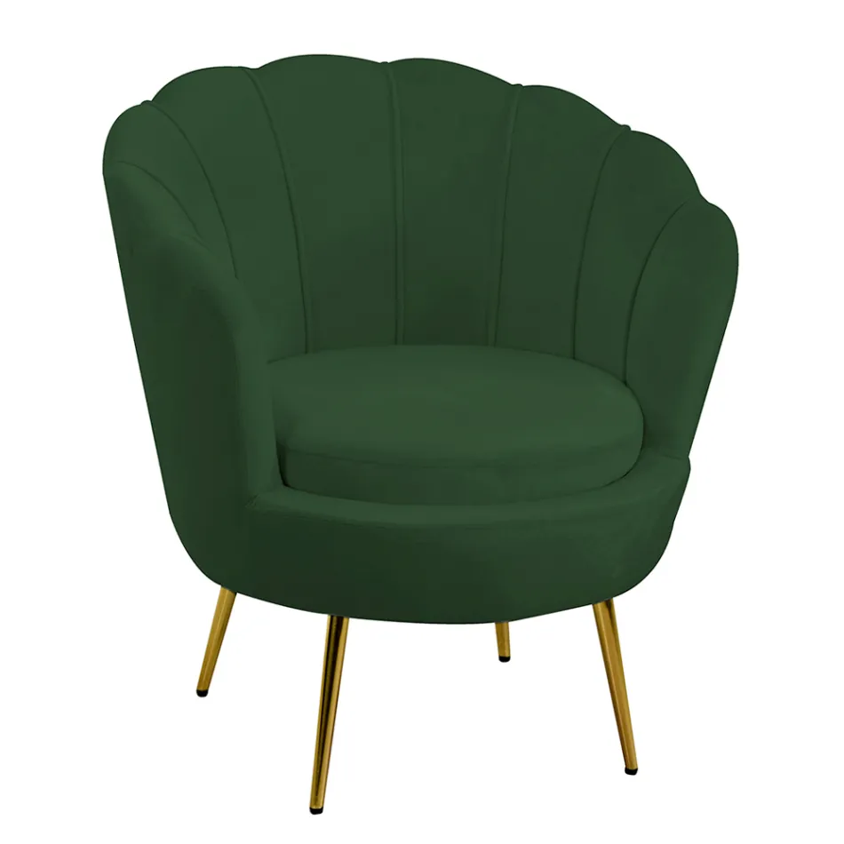 Sillón de salón de metal y terciopelo - Fondo viadurini