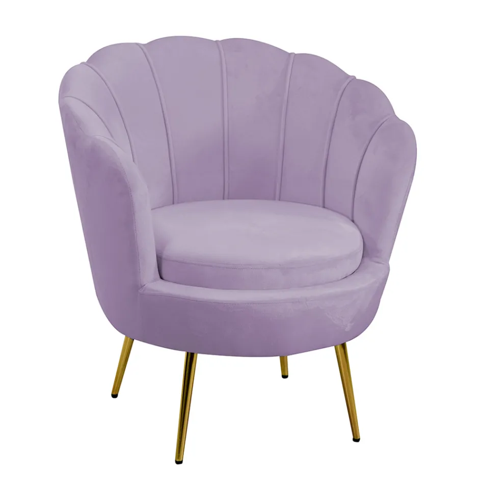 Sillón de salón de metal y terciopelo - Fondo viadurini