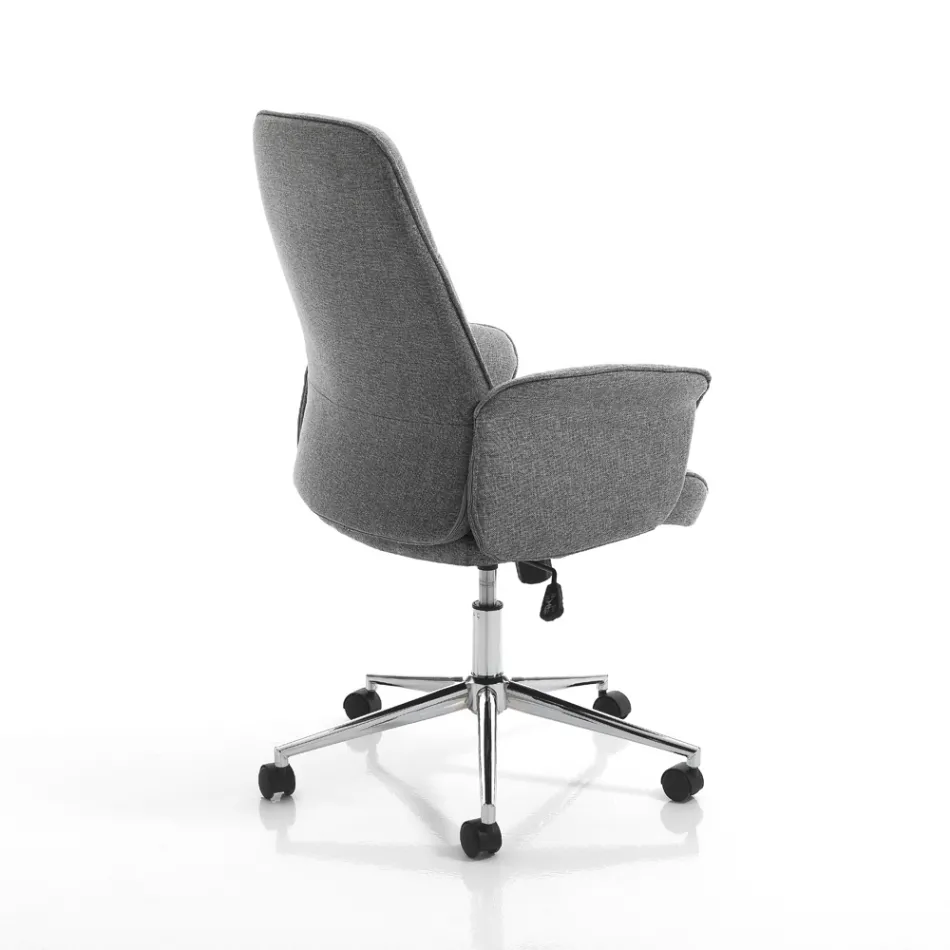 Sillón de oficina de metal y tela con alza regulable - Dorado viadurini