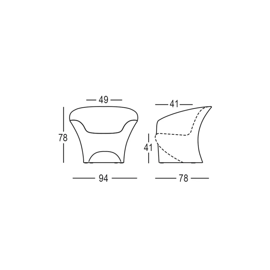 Sillón de diseño para exteriores en polietileno mate o lacado Made in Italy - Conda viadurini