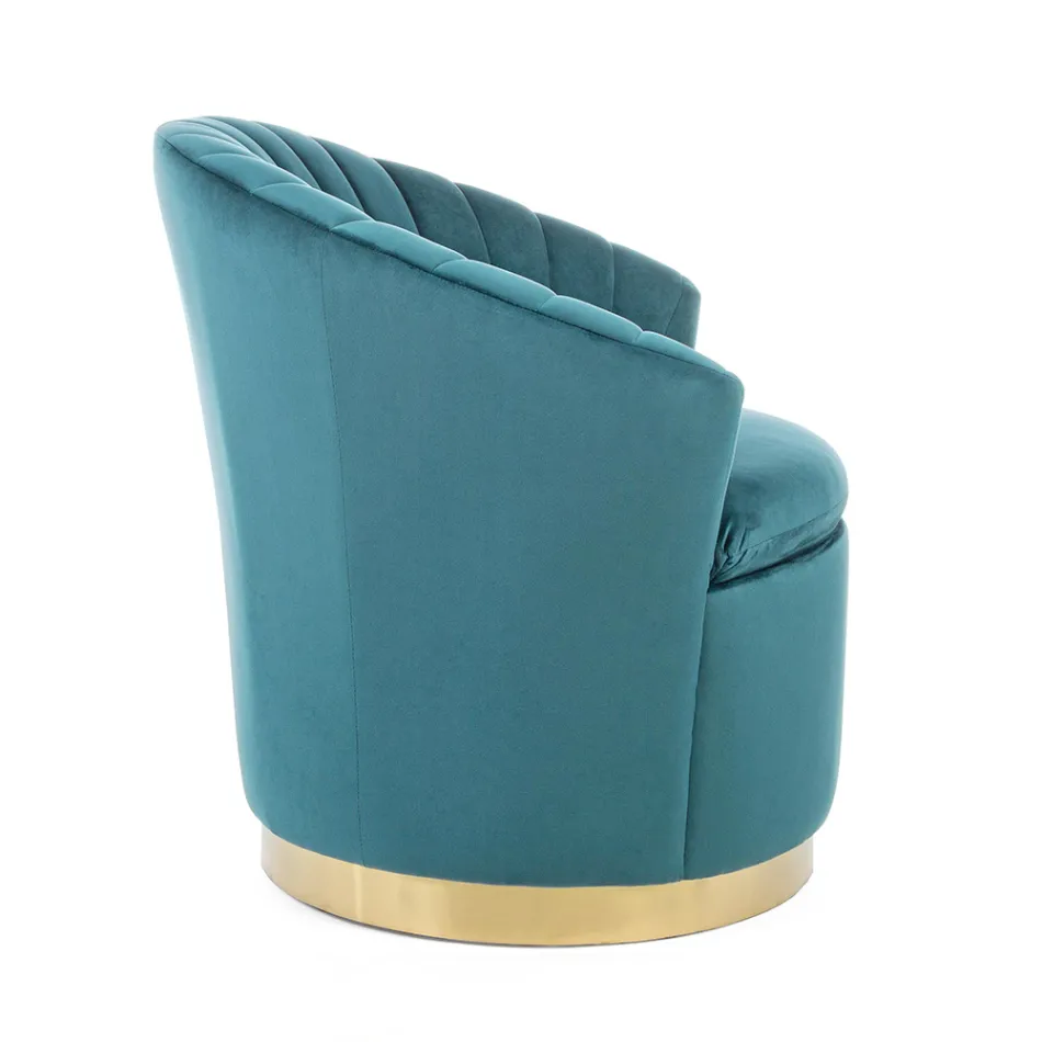 Sillón de diseño elegante para sala de estar de lujo en acero y terciopelo - Courtney viadurini