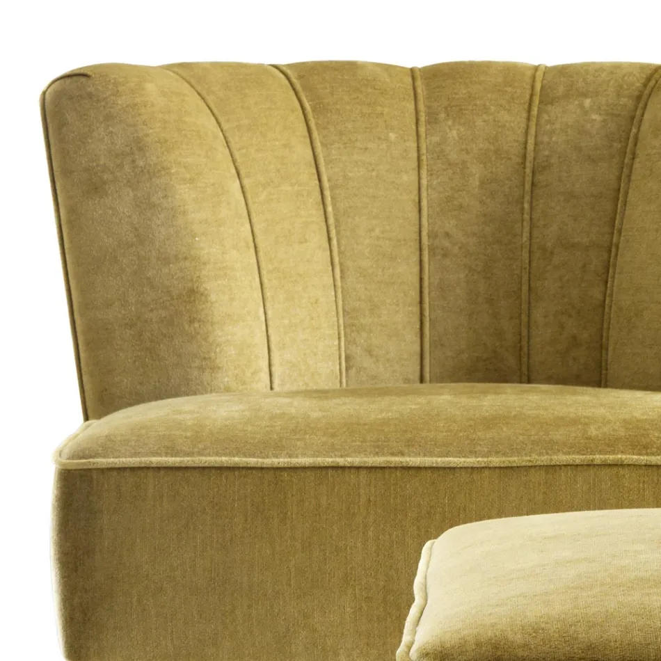 Sillón de diseño en tejido acolchado Grilli Kipling hecho en Italia viadurini