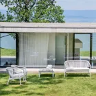 Mecedora de jardín en madera maciza y tela - Smart by Varaschin viadurini