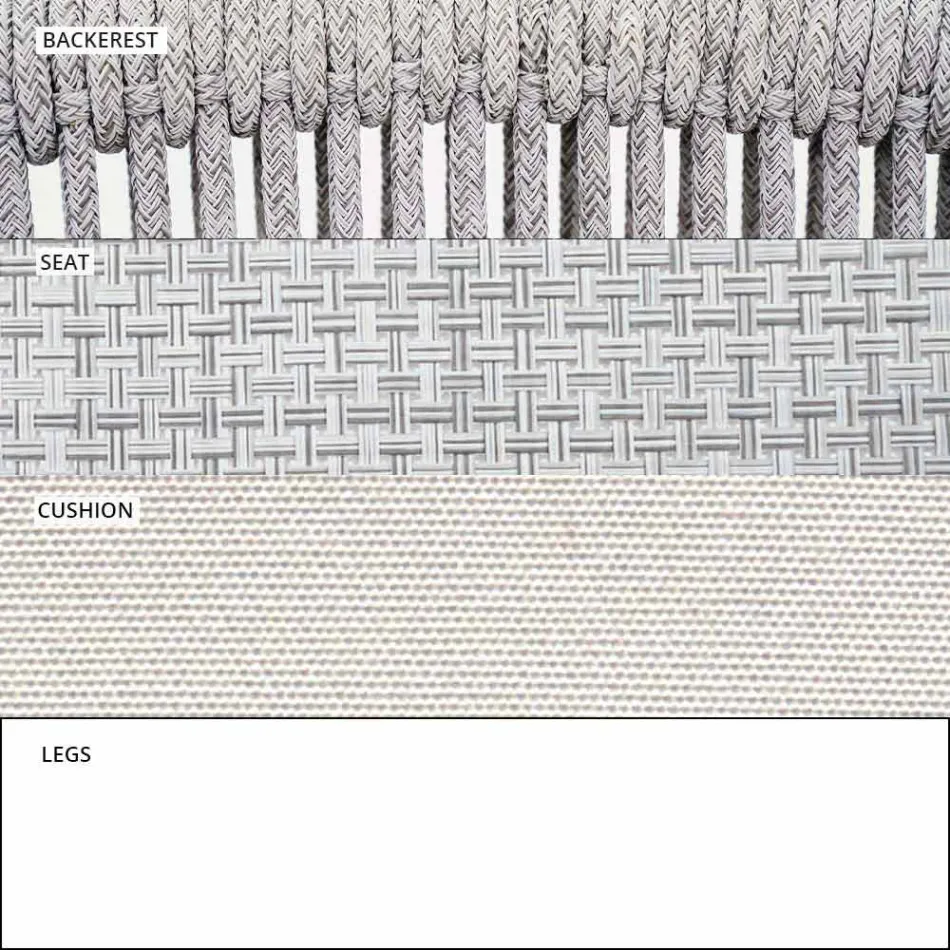 Sillón mecedora de jardín de tela sólida y tapizada - Smart by Varaschin viadurini