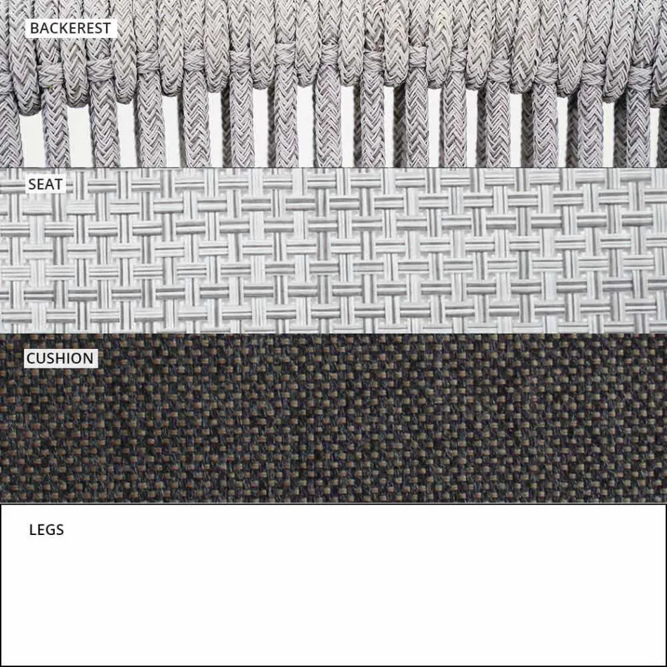 Sillón mecedora de jardín de tela sólida y tapizada - Smart by Varaschin viadurini