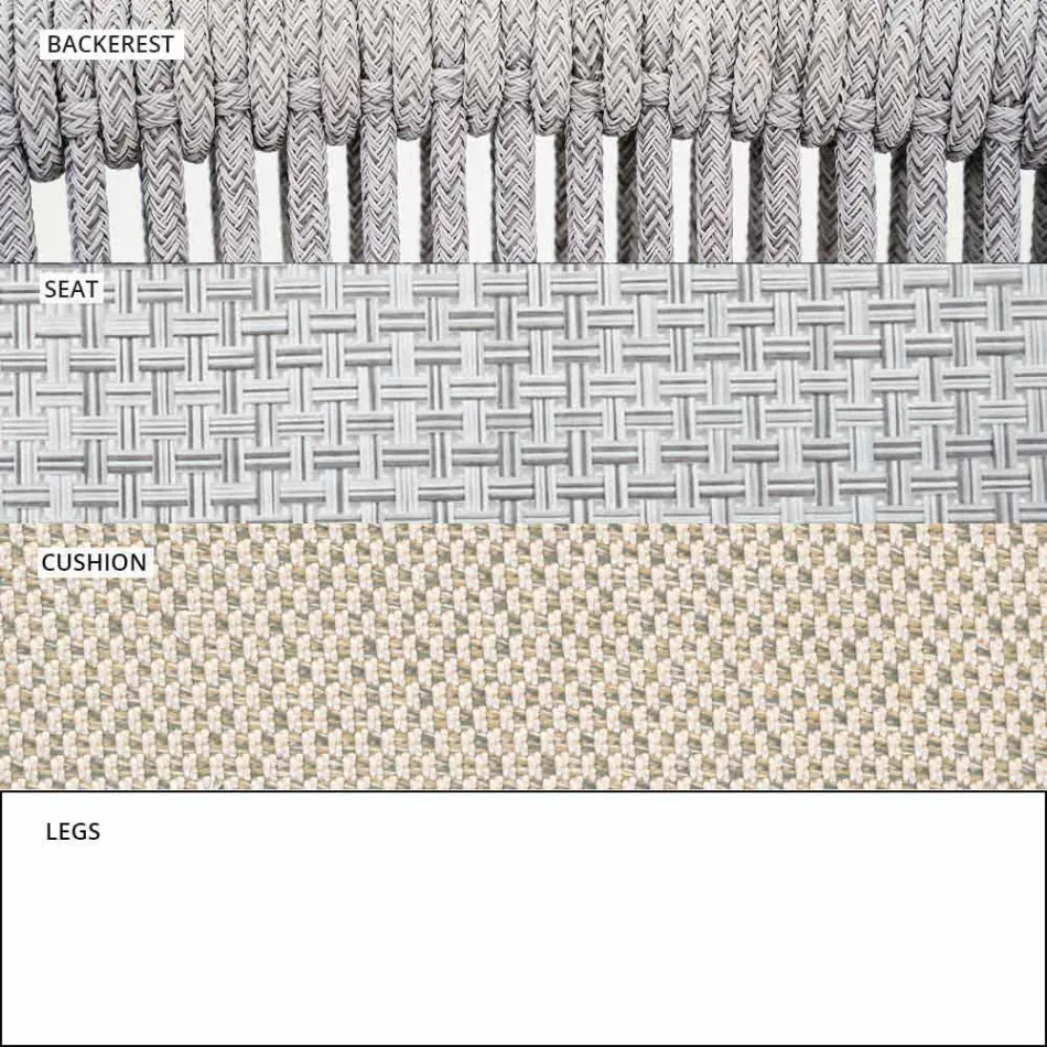 Sillón mecedora de jardín de tela sólida y tapizada - Smart by Varaschin viadurini