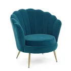 Sillón De Salón Tapizado Elegante Efecto Terciopelo 3 Acabados - Geppy viadurini