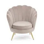 Sillón De Salón Tapizado Elegante Efecto Terciopelo 3 Acabados - Geppy viadurini