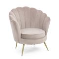 Sillón De Salón Tapizado Elegante Efecto Terciopelo 3 Acabados - Geppy