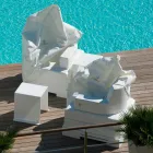 Sillón flotante Trona Luxury de diseño blanco, fabricado en Italia viadurini