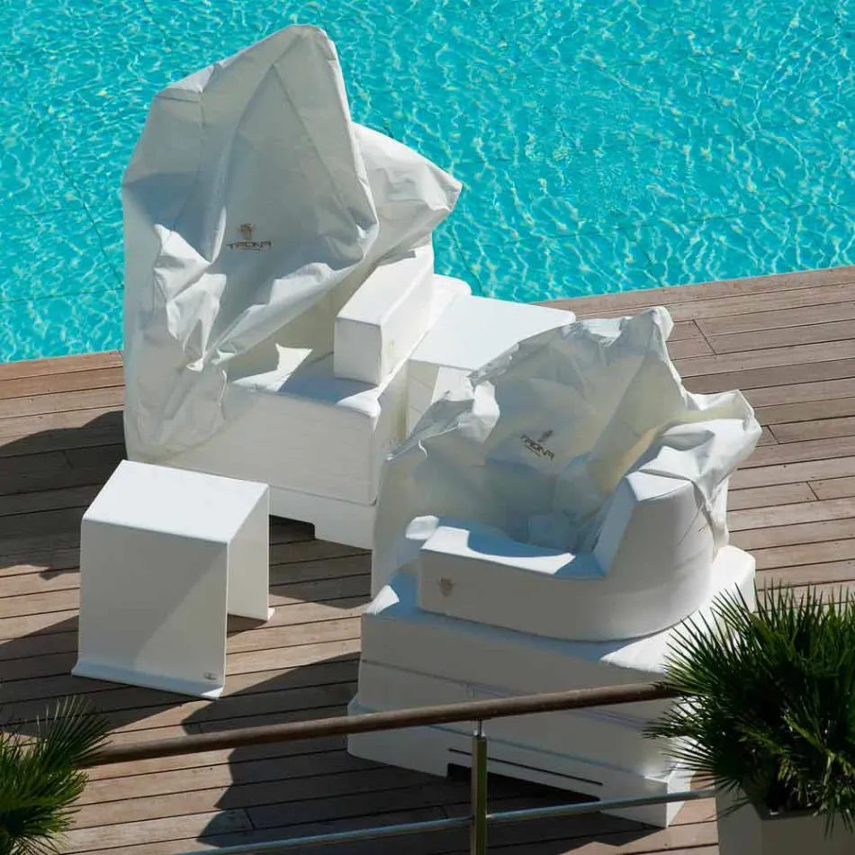 Sillón flotante Trona Luxury de diseño blanco, fabricado en Italia viadurini