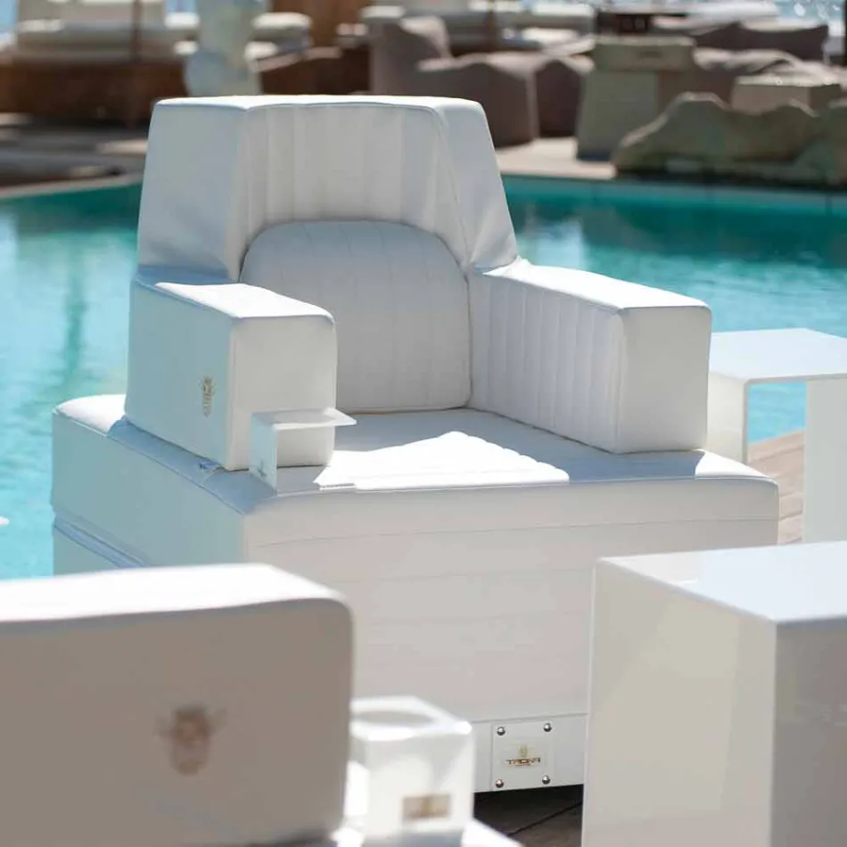 Sillón flotante Trona Luxury de diseño blanco, fabricado en Italia viadurini