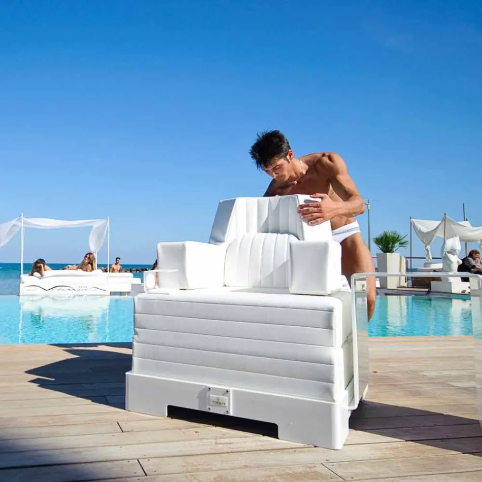 Sillón flotante Trona Luxury de diseño blanco, fabricado en Italia viadurini