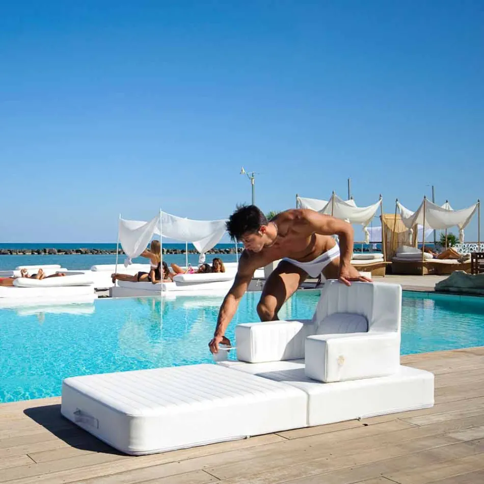 Sillón flotante Trona Luxury de diseño blanco, fabricado en Italia viadurini