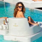 Sillón flotante Trona Luxury de diseño blanco, fabricado en Italia viadurini
