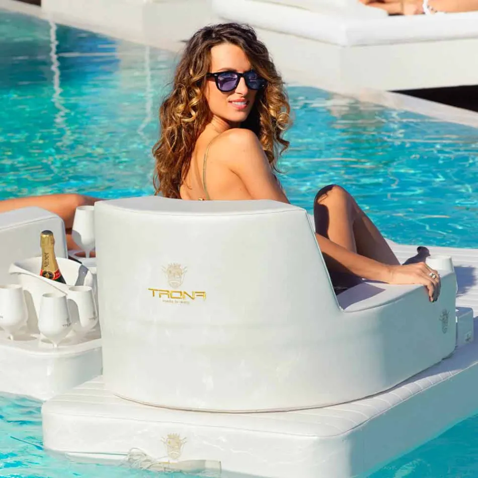 Sillón flotante Trona Luxury de diseño blanco, fabricado en Italia viadurini