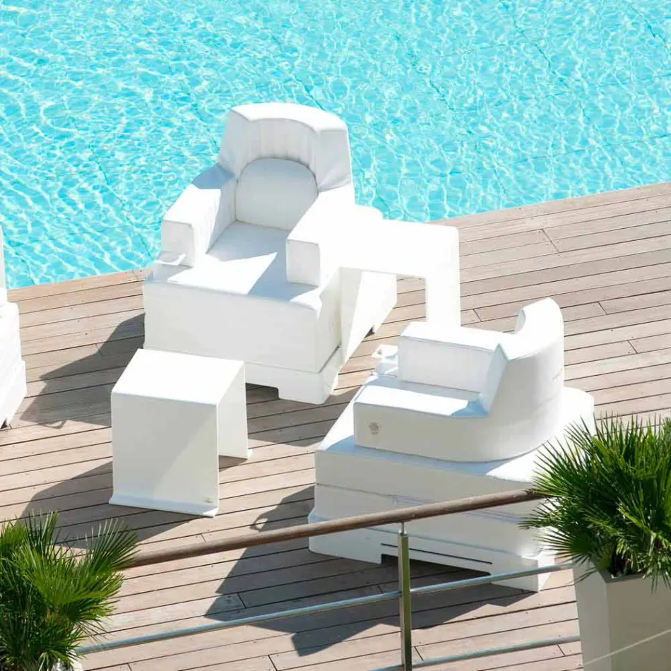 Sillón flotante Trona Luxury de diseño blanco, fabricado en Italia viadurini