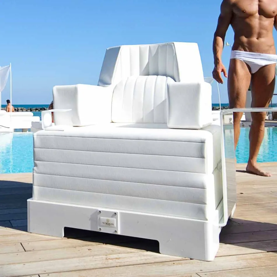 Sillón flotante Trona Luxury de diseño blanco, fabricado en Italia viadurini