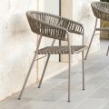Sillón de jardín apilable en acero y cuerda Made in Italy 2 piezas - Ragnar