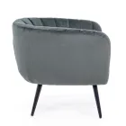 Sillón en acero y terciopelo gris o azul de diseño escandinavo - Hilary viadurini