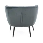 Sillón en acero y terciopelo gris o azul de diseño escandinavo - Hilary viadurini