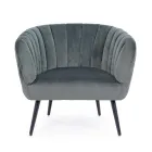 Sillón en acero y terciopelo gris o azul de diseño escandinavo - Hilary viadurini