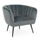 Sillón en acero y terciopelo gris o azul de diseño escandinavo - Hilary viadurini