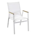 Sillón de aluminio y textileno con reposabrazos de polywood - Diario viadurini