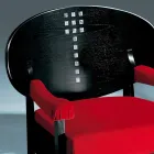Sillón de fresno teñido de negro con tapizado de algodón Made in Italy - Peleo viadurini