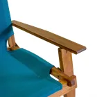 Sillón de madera de acacia y tejido de mezcla de algodón y poliéster - Bottega viadurini